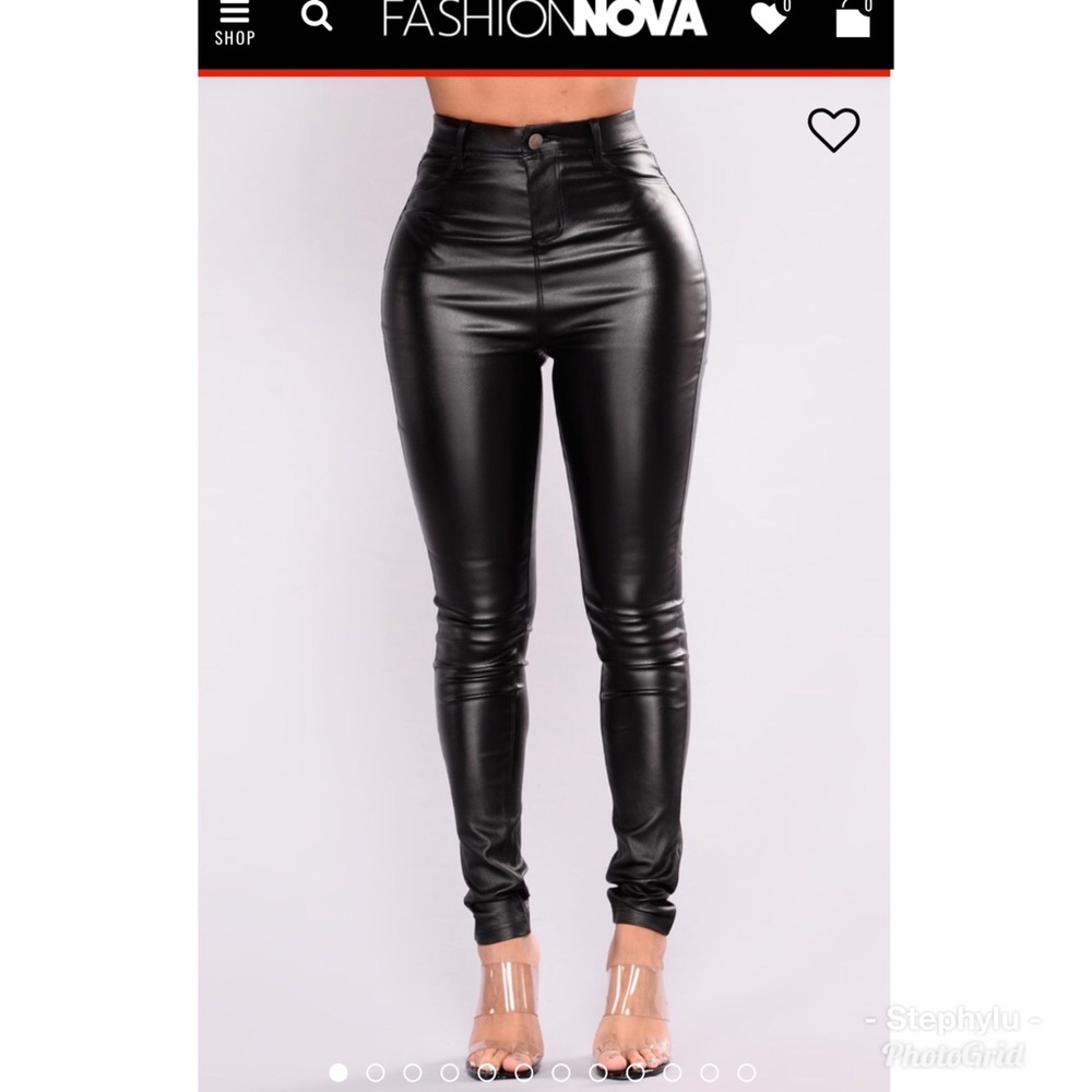 Faux leather pants